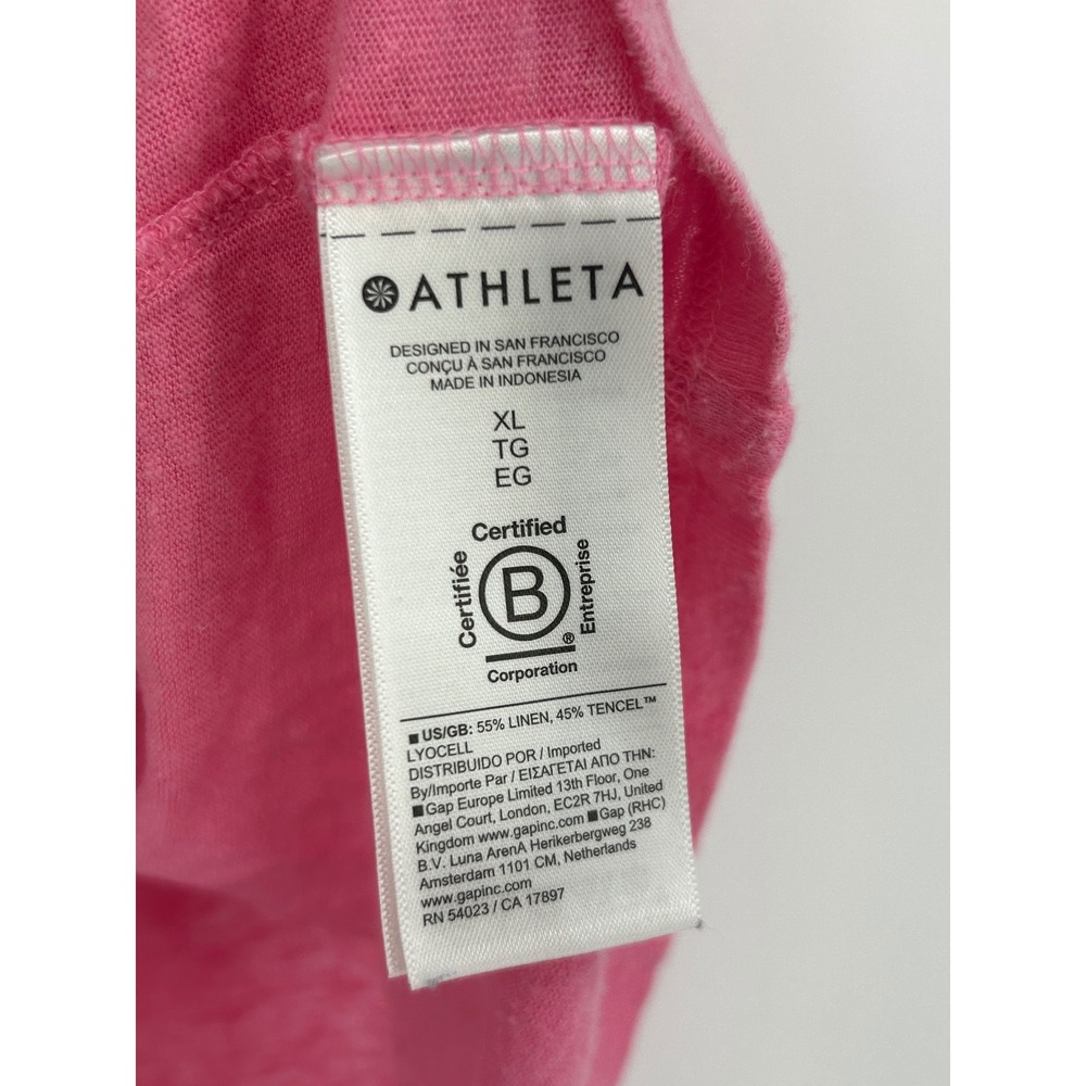 Athleta Pink Linen Racerback Tank Top- Women's XL Lightweight Coastal Breathable - Picture 4 of 7